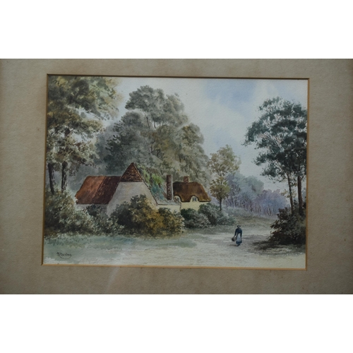 22 - A Stanley Original Watercolour on Board Depicting Country Scene in Gilt Framed Mount (24