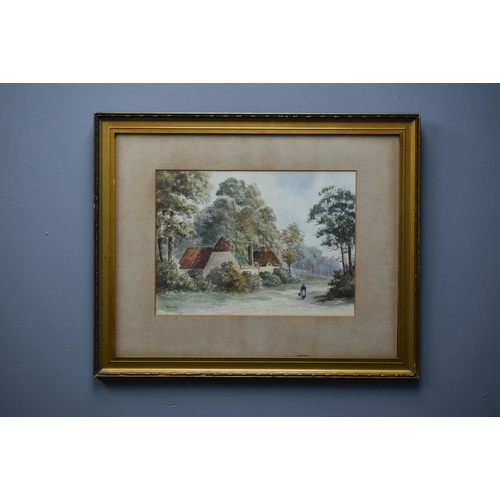 22 - A Stanley Original Watercolour on Board Depicting Country Scene in Gilt Framed Mount (24