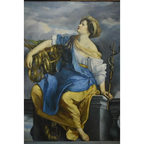 23 - After Orazio Gentileschi Canvass Public Felicity Triumphant over Dangers in Gilt Framed Mount (41