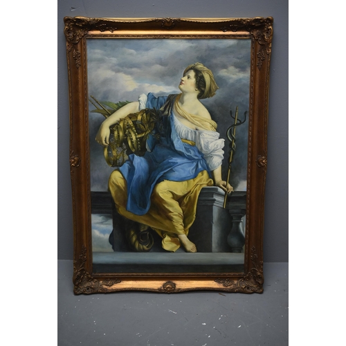 23 - After Orazio Gentileschi Canvass Public Felicity Triumphant over Dangers in Gilt Framed Mount (41