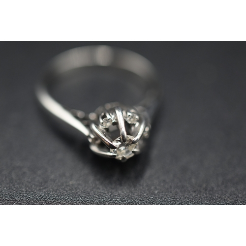 31 - Unmarked White Gold Diamond Solitaire Ring Complete with Presentation Box