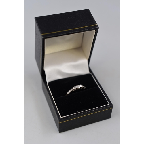 9 - Gold 18ct (750) Diamond Stoned Ring (Size N) Complete with Presentation Box