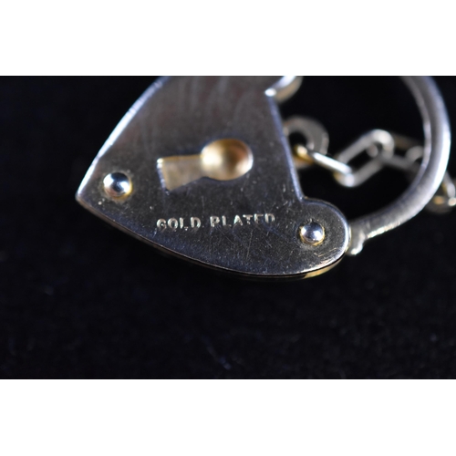 49 - Gold Plated Double Gate Bracelet with Padlock Clasp Complete with Presentation Box