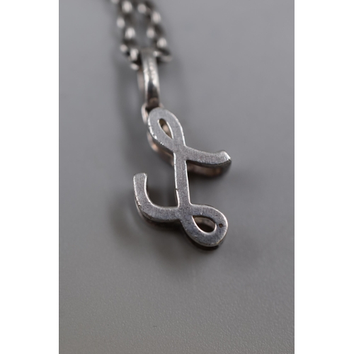 88 - Silver 925 Letter 'L' Necklace