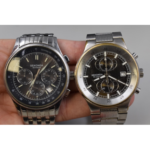 115 - Two Sekonda 50m Divers Chronograph Watches