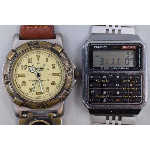 117 - Two Gents Watches To Include Casio Digital Calculator Watch, And Wolverine Wilderness Watch. Both Wo... 