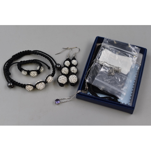 127 - Silver 925 Necklace with February Birthstone Pendant. Comes Complete with Jewellery Bag and Box &... 