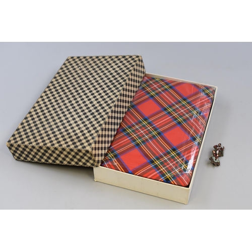 131 - The Clans and Tartans of Scotland by Robert Bain Complete in Box, With Vintage Scottish Kilt Brooch