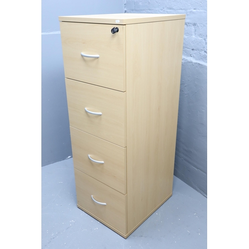 607 - Lockable Four Drawer Office Filing Cabinet  complete with Key Approx 55