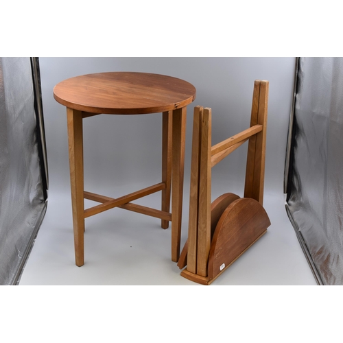 615 - Two mid Century Teak Drop Leaf Folding Tables (15