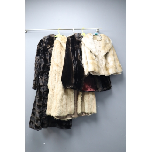 659 - Four Faux Fur Vintage Ladies Jackets To Include Maxwell Croft, Tissavel, Glenn Models, And Other. Si... 