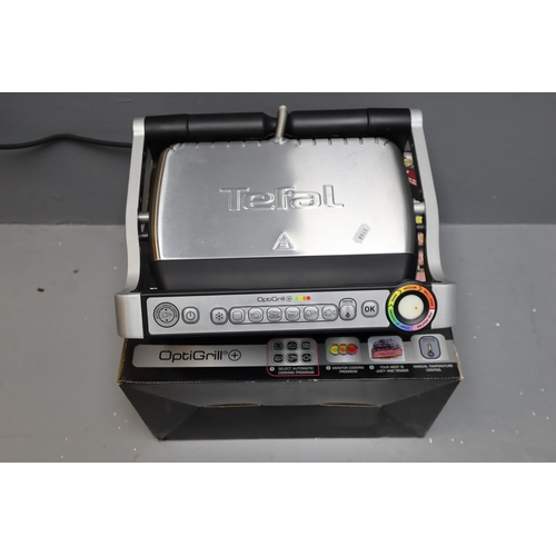 578 - Brand New Boxed Unused Tefal Optigrill Powers on when tested complete with Drip Tray and Booklets