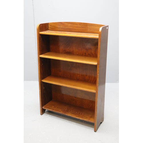 630 - Vintage Hand Made Teak Four Tier Church Style Freestanding Graduating Bookshelf Unit with Two Adjust... 