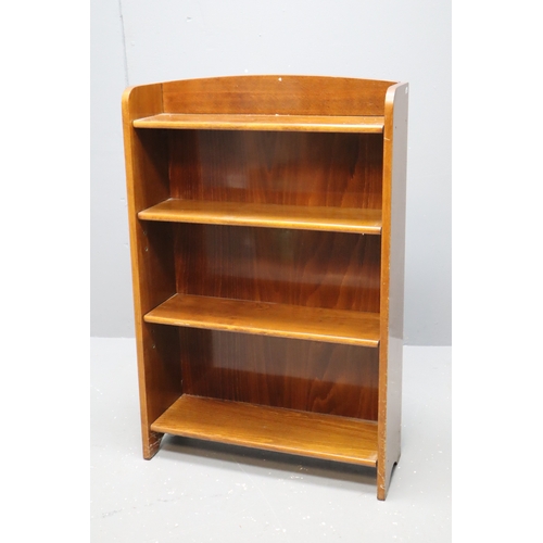 631 - Vintage Hand Made Teak Four Tier Church Style Freestanding Graduating Bookshelf Unit with Two Adjust... 