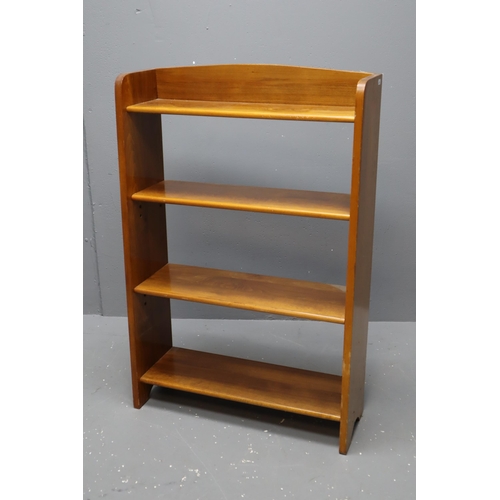 632 - Vintage Hand Made Teak Four Tier Church Style Freestanding Graduating Bookshelf Unit with Two Adjust... 