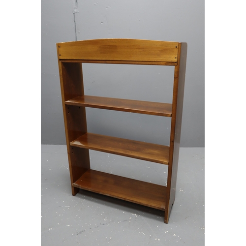 632 - Vintage Hand Made Teak Four Tier Church Style Freestanding Graduating Bookshelf Unit with Two Adjust... 