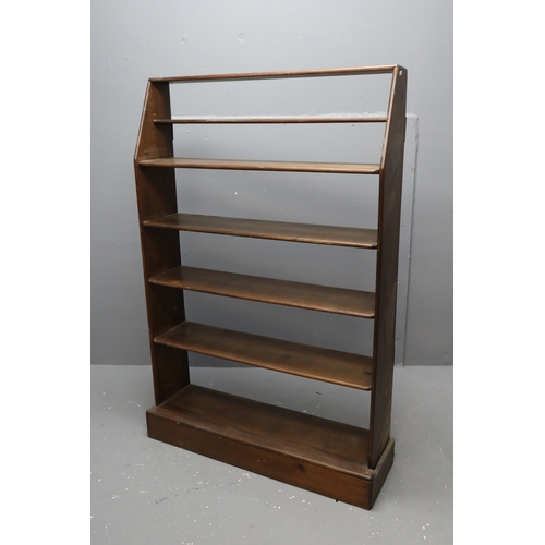 635 - Quality Mid Century Stained Pine Hand Made Seven Tier Graduating Bookshelf Display Unit approx 54