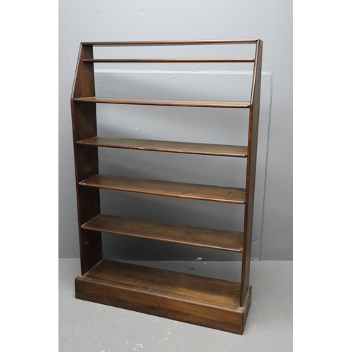 636 - Quality Mid Century Stained Pine Hand Made Seven Tier Graduating Bookshelf Display Unit approx 54