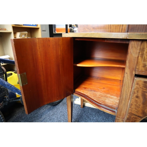 638 - Regency Style Bow Fronted Sideboard Drinks Cabinet in the Style of Hepplewhite with Two Centre Drawe... 