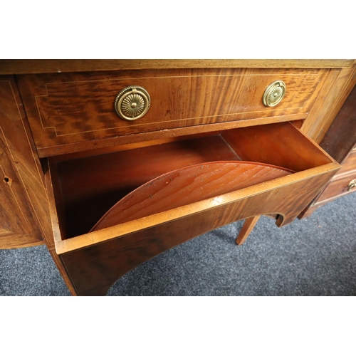 638 - Regency Style Bow Fronted Sideboard Drinks Cabinet in the Style of Hepplewhite with Two Centre Drawe... 