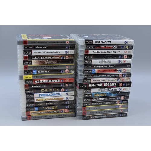 718 - A Selection of Thirty-Four Playstation 3 Games To Include Goldeneye Reloaded, Red Dead Redemption, U... 