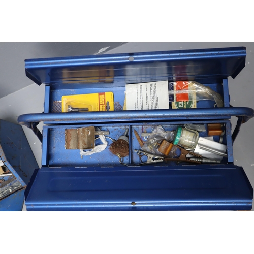 642 - Cantilever tool box and a single tray tool box with a selection of tools to include 10