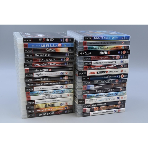 719 - A Selection of Thirty-Four Playstation 3 Games To Include Uncharted, The Last of Us, Batman Arkham C... 