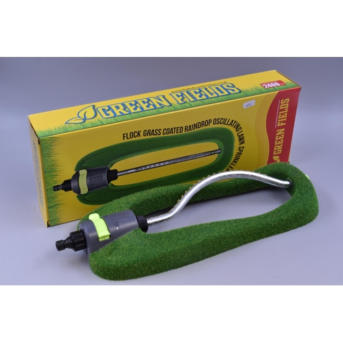 698 - New Flock Grass Coated Raindrop Oscillating Lawn Sprinkler