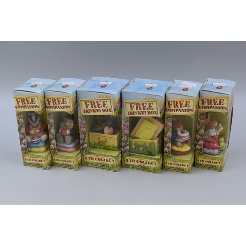 734 - Six Typhoo Country Companions, Six Tetley 1997 Animal Figures and Four Craggley Boggs Collectables