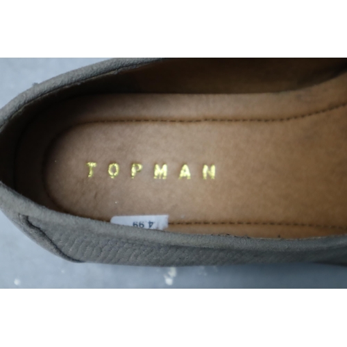 709 - Three Pairs of Men's Shoes To Include Kurt Geiger, Topman, And Other. Sizes 7.5 and 8