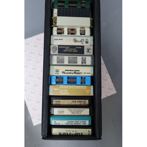 818 - A Selection Approx 90 of Eight Track Cassettes, And Eight Track Cassette Player (Powers On) To Inclu... 