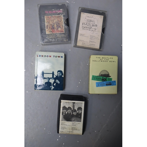 818 - A Selection Approx 90 of Eight Track Cassettes, And Eight Track Cassette Player (Powers On) To Inclu... 