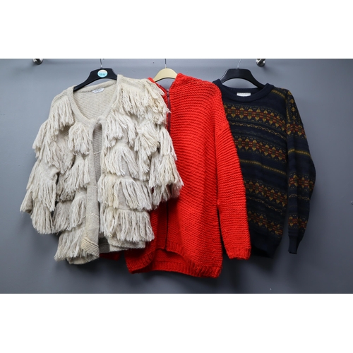 593 - Mixed Selection of Mainly Female Winter Clothes Including Jumpers, Coats and More Size S and M (Clot... 