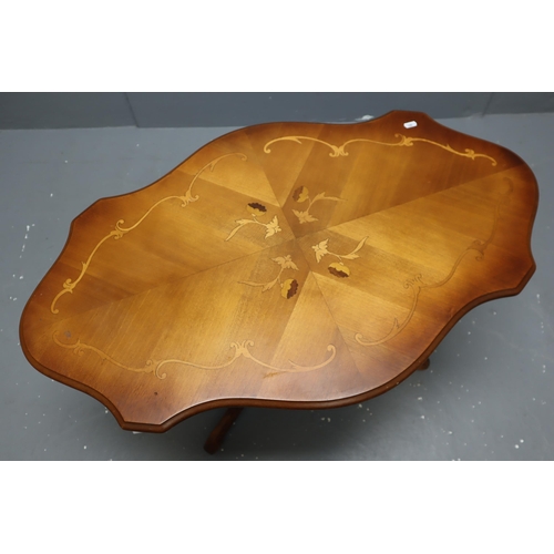 592 - An Inlaid Wooden Floral Italian Style Coffee Table, Approx 21