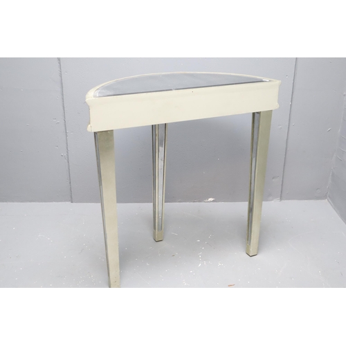 588 - Half Moon Glass Topped Side Table (27