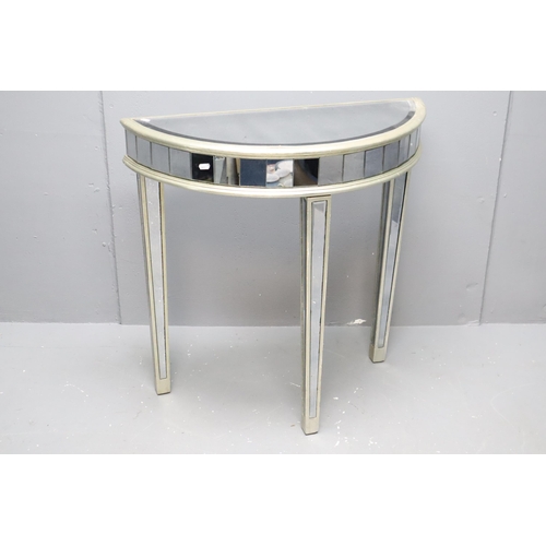 588 - Half Moon Glass Topped Side Table (27