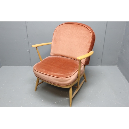 595 - Matching Pair of Vintage 1960's Ercol 204 Armchairs with original Upholstered Cushions and Web Strap... 