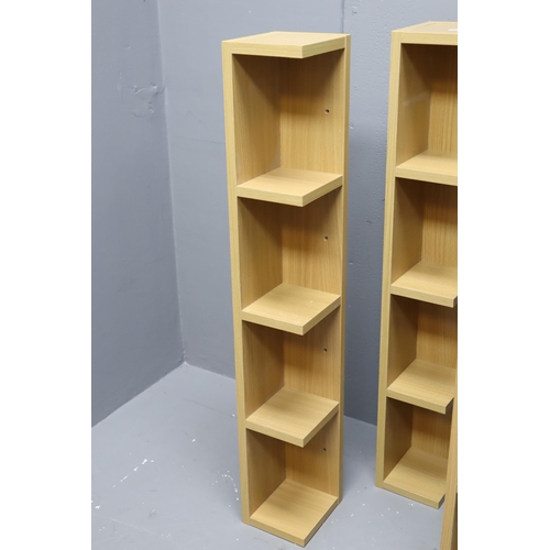 625 - A Set of Six Pine Horizontal Wall Mounted Shelving Units, Approx. 7