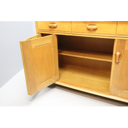 627 - Nice Quality Mid century 1960's Ercol Style Priory Light Oak Blond Elm Veneered Sideboard with Dress... 