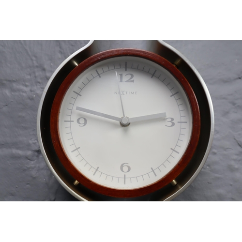 442 - Nextime Wall Clock in Stainless Steel Mount (43