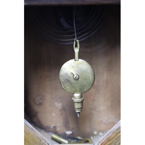 447 - Vintage Wood Cased Wall Hanging Clock (Including Pendulum But Mechanism Does Not Work)