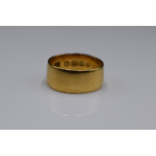 39 - A Hallmarked 22ct Birmingham Gold Band Ring, Size J