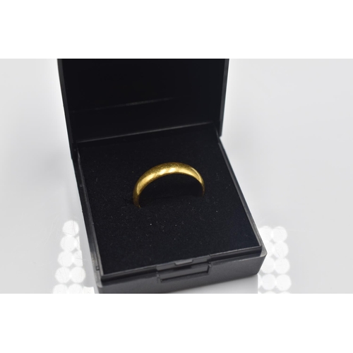 45 - A Hallmarked 22ct Birmingham Gold Band Ring, Size M