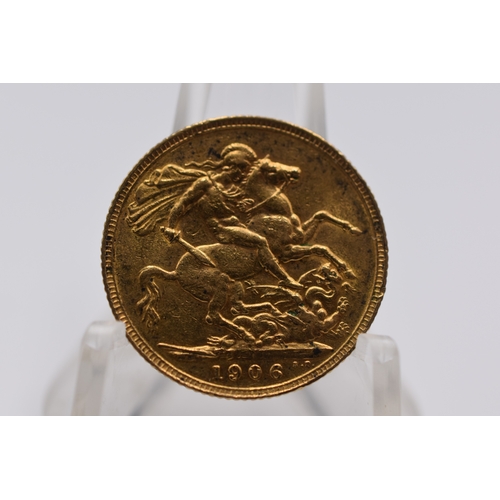 34 - A 1906 22ct Edward VII Gold Full Sovereign