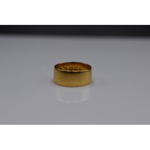 39 - A Hallmarked 22ct Birmingham Gold Band Ring, Size J