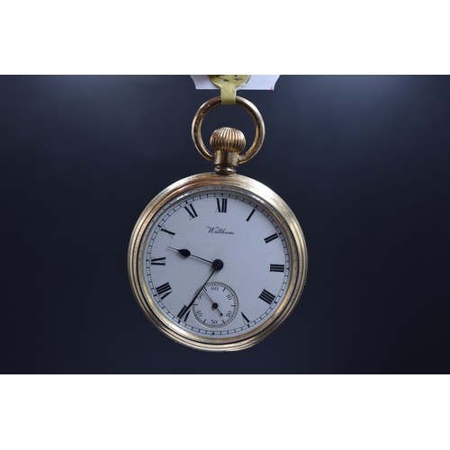 52 - Waltham 17 Jewel Russell Model (20107321) Full Hunter Rolled Gold Cased Pocket Watch (Working when t... 