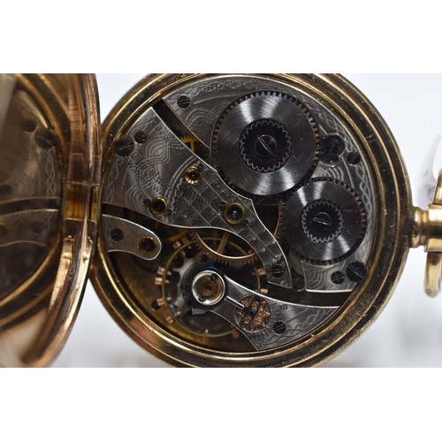 52 - Waltham 17 Jewel Russell Model (20107321) Full Hunter Rolled Gold Cased Pocket Watch (Working when t... 