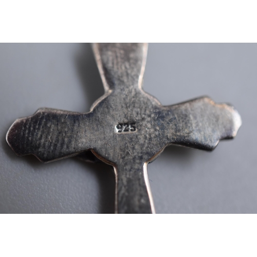 12 - Two 925. Silver Cross Pendant Necklaces