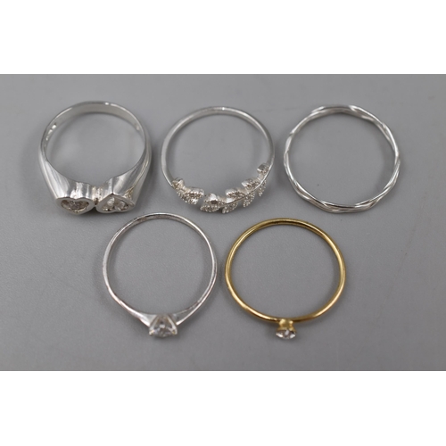 27 - Selection of Five Hallmarked/S925 Rings (Display not included)