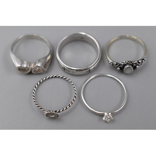 29 - Selection of Five Hallmarked/S925 Rings (Display not included)